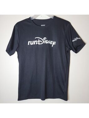 runDisney BROOKS Race Support Performance T-Shirt Black Men's S Small Disneyana